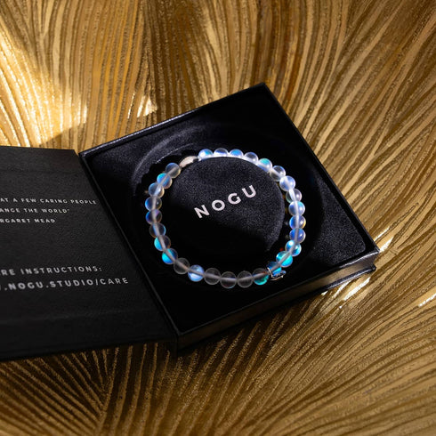 Arc-en-ciel Blanc | Argent | Bracelet de perles de verre sirène